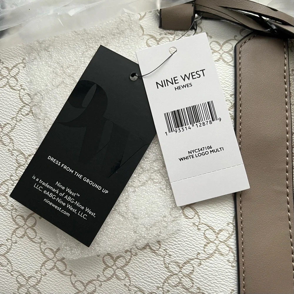 NWT NINE WEST Hewes Satchel Bag Adjustable Strap Top Carry‎ Handles LOGO